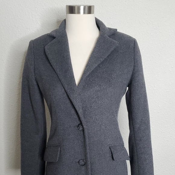 Raplh Lauren Wool Blend Elegant Gray Long Coat Womens Size 0 - Picture 3 of 15